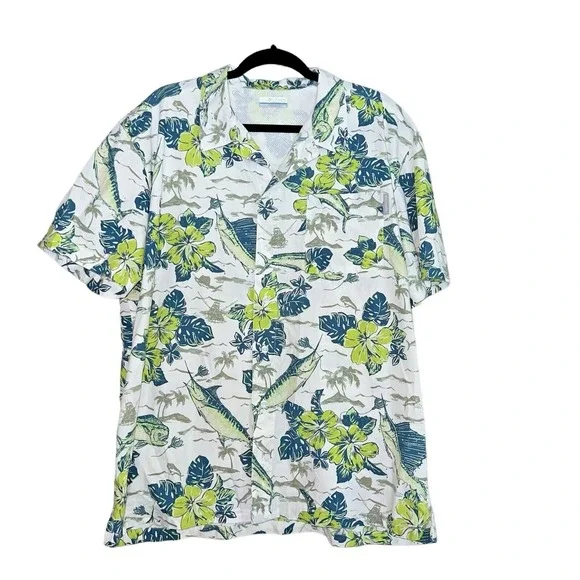 Fisherman Vacation Beachy Columbia PFG Trollers Best Sz L Shirt Swordfish Mahi - Picture 4 of 12